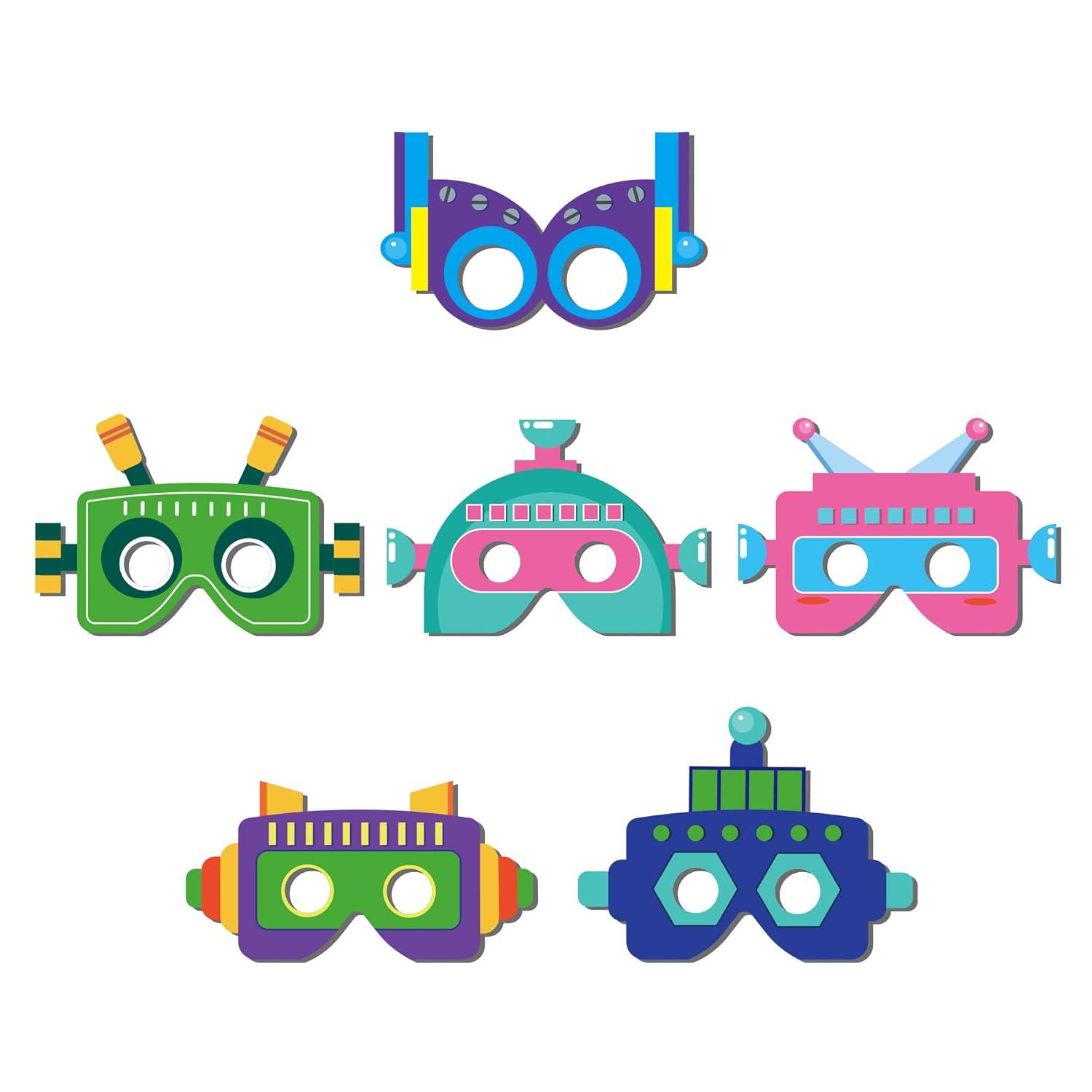 12 PCS Robot Paper Masks Birthday Party Cosplay Masks for Birthday Partys Bots Party Supplies Gift Robots Favor Cosplay Dress up Costumes for Kids Boy Girl Favors