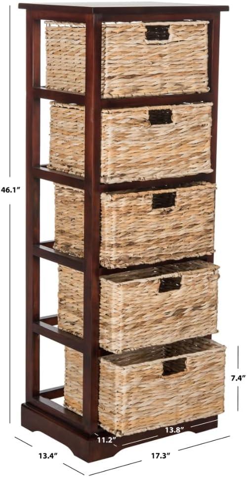 Vedette 5 Wicker Basket Storage Tower - AMH5739 - Cherry - Safavieh Couture