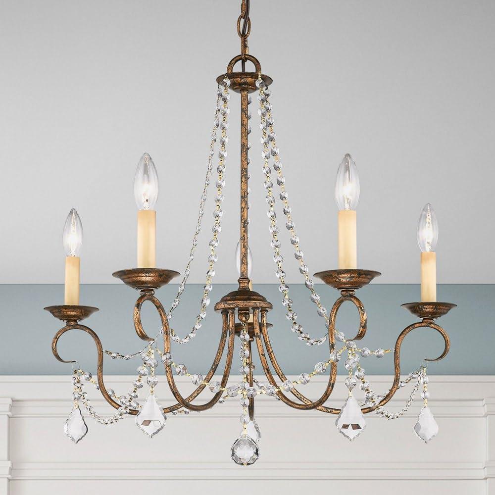 Livex Lighting Pennington 5 - Light Chandelier in  Antique Silver Leaf