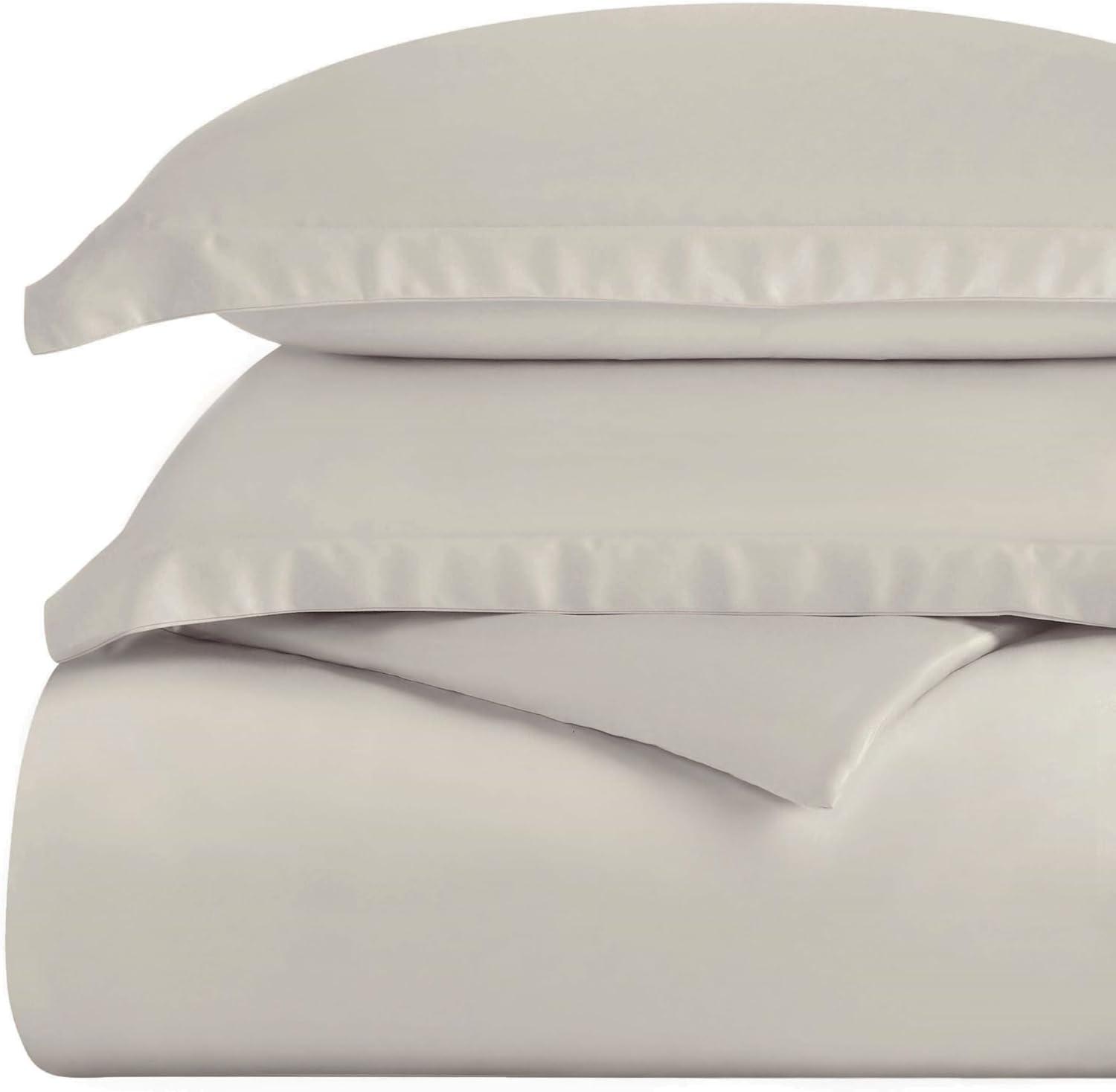 Superior Egyptian Cotton 300 Thread Count Duvet Cover Set, Twin, Light Grey