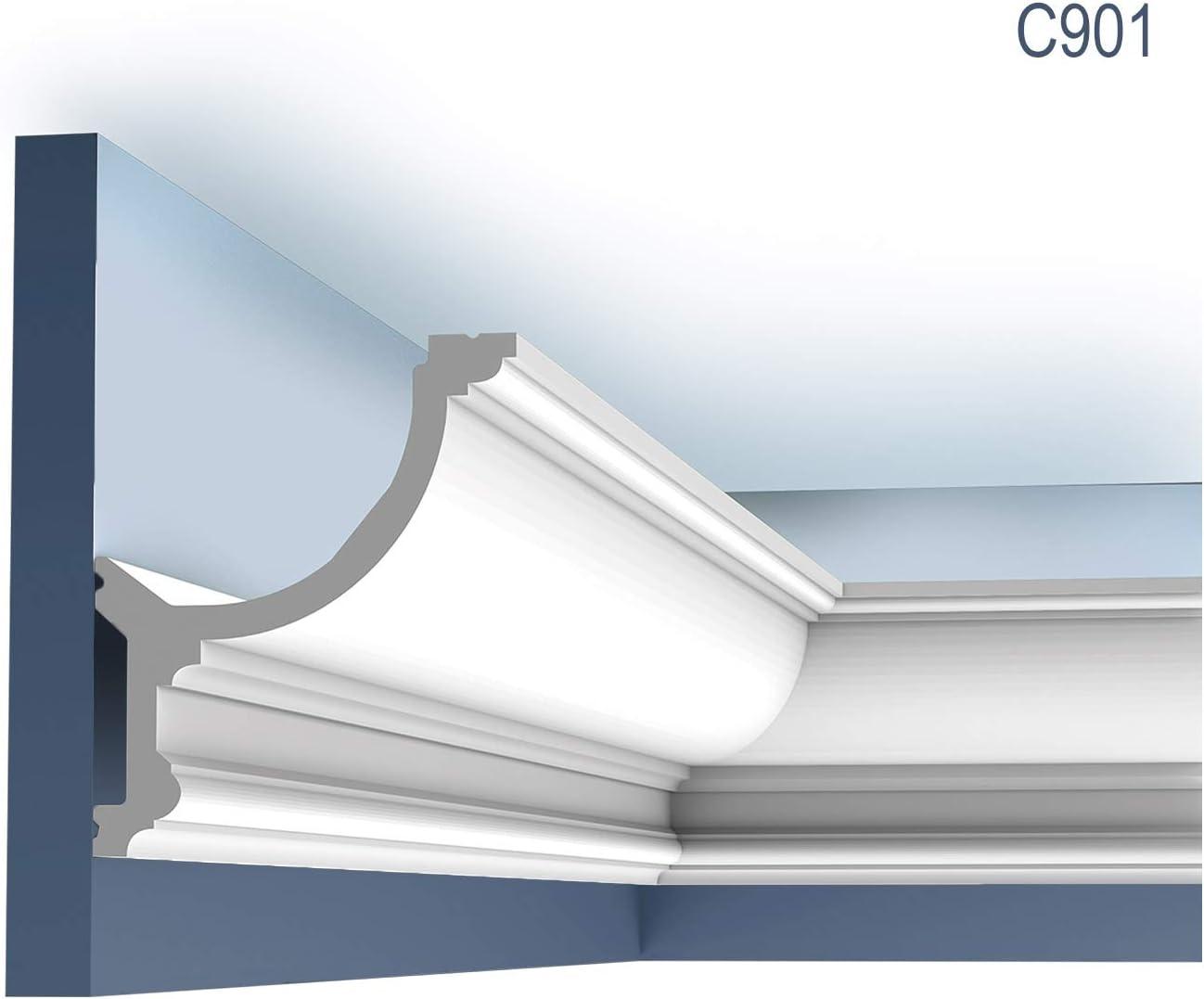 Primed White Polyurethane Crown Moulding for Indirect Lighting