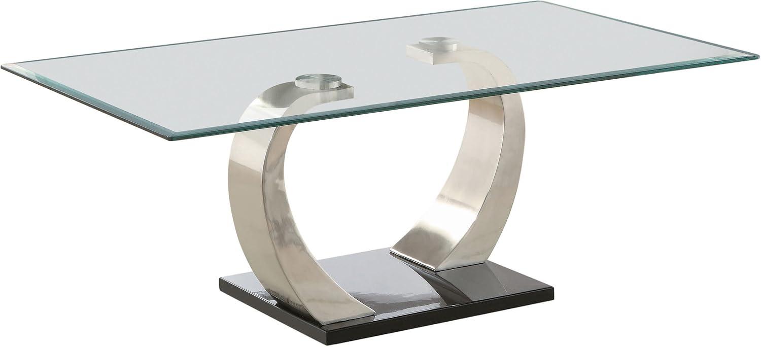 Coaster Pruitt Modern Glass Top Coffee Table Clear /Satin