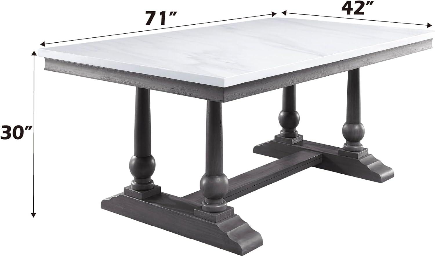 Faux Marble Top Dining Table
