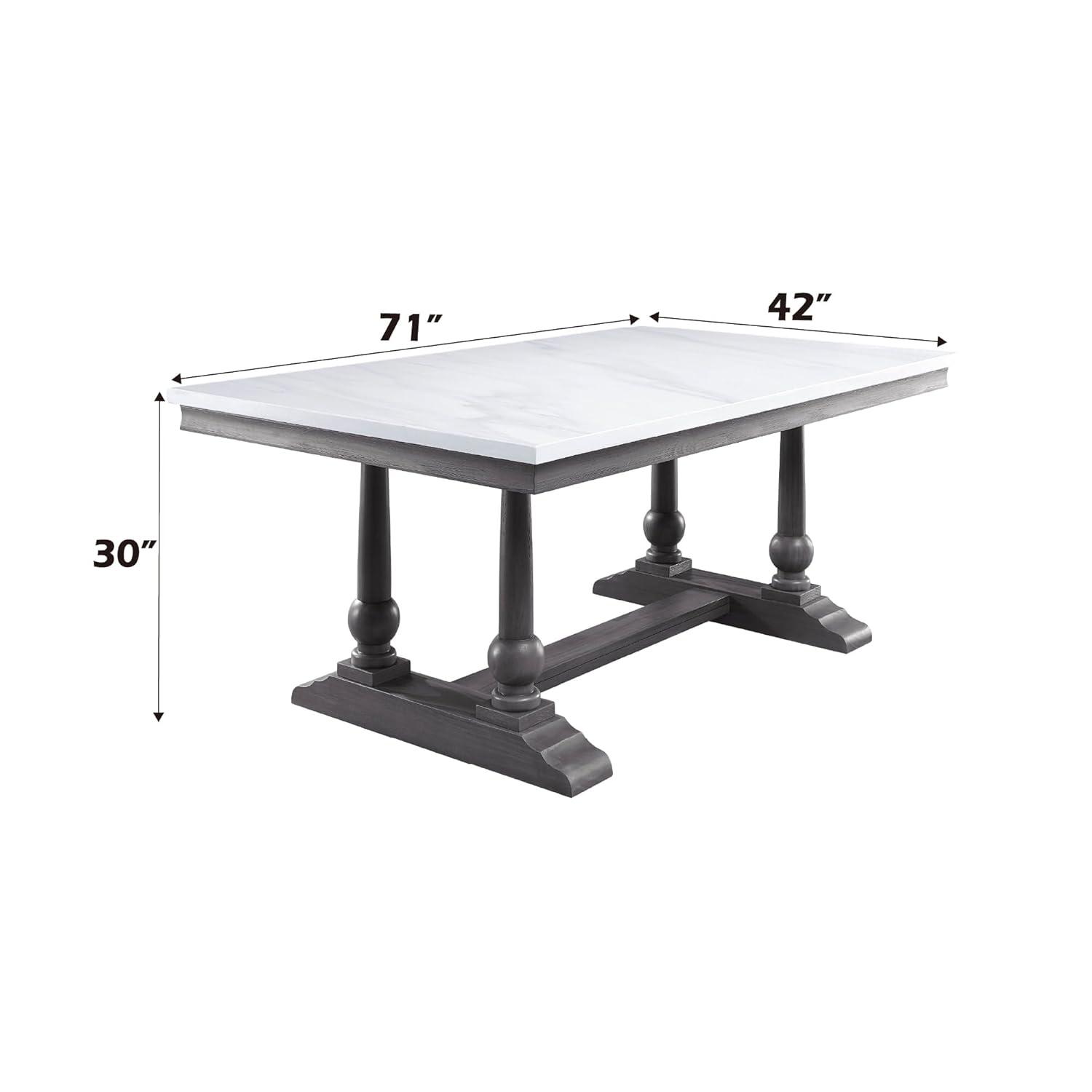 Faux Marble Top Dining Table