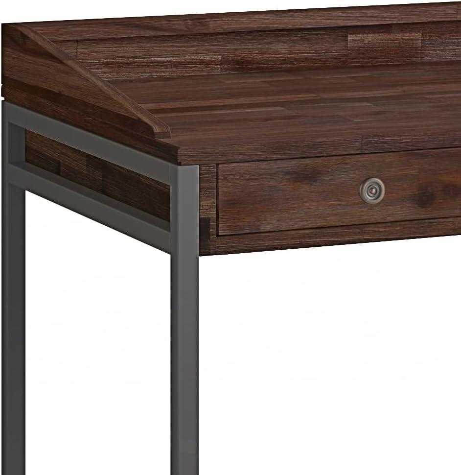 Simpli Home Ralston Solid Acacia Wood Desk In Distressed Charcoal Brown