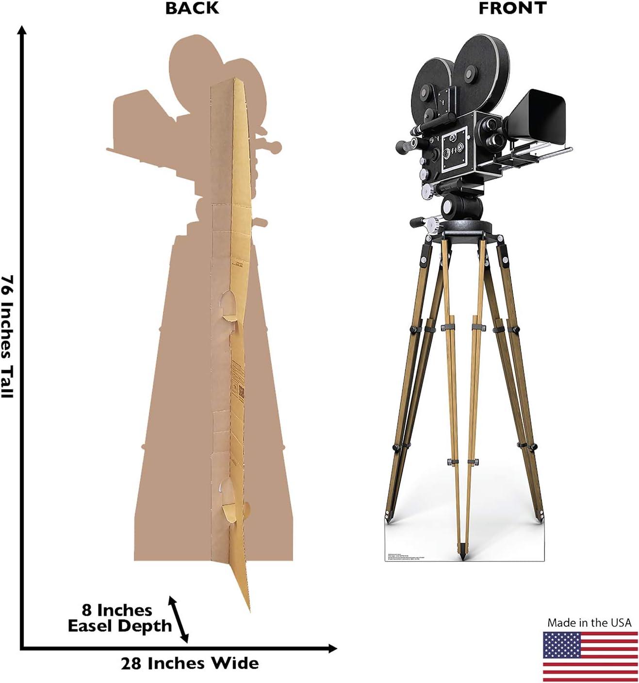 76'' Black and Brown Hollywood Camera Cardboard Standup