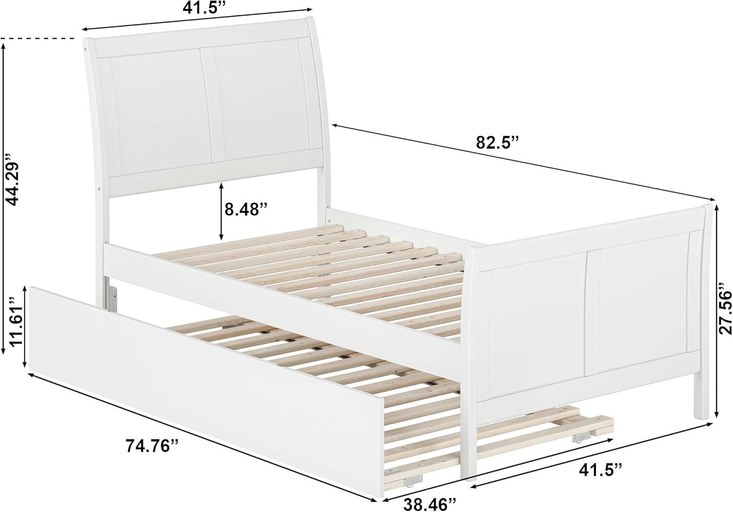 Portland Platform Bed with Matching Foot Board with Twin Size Urban Trundle Bed, Multiple Colors, Multiple Sizes