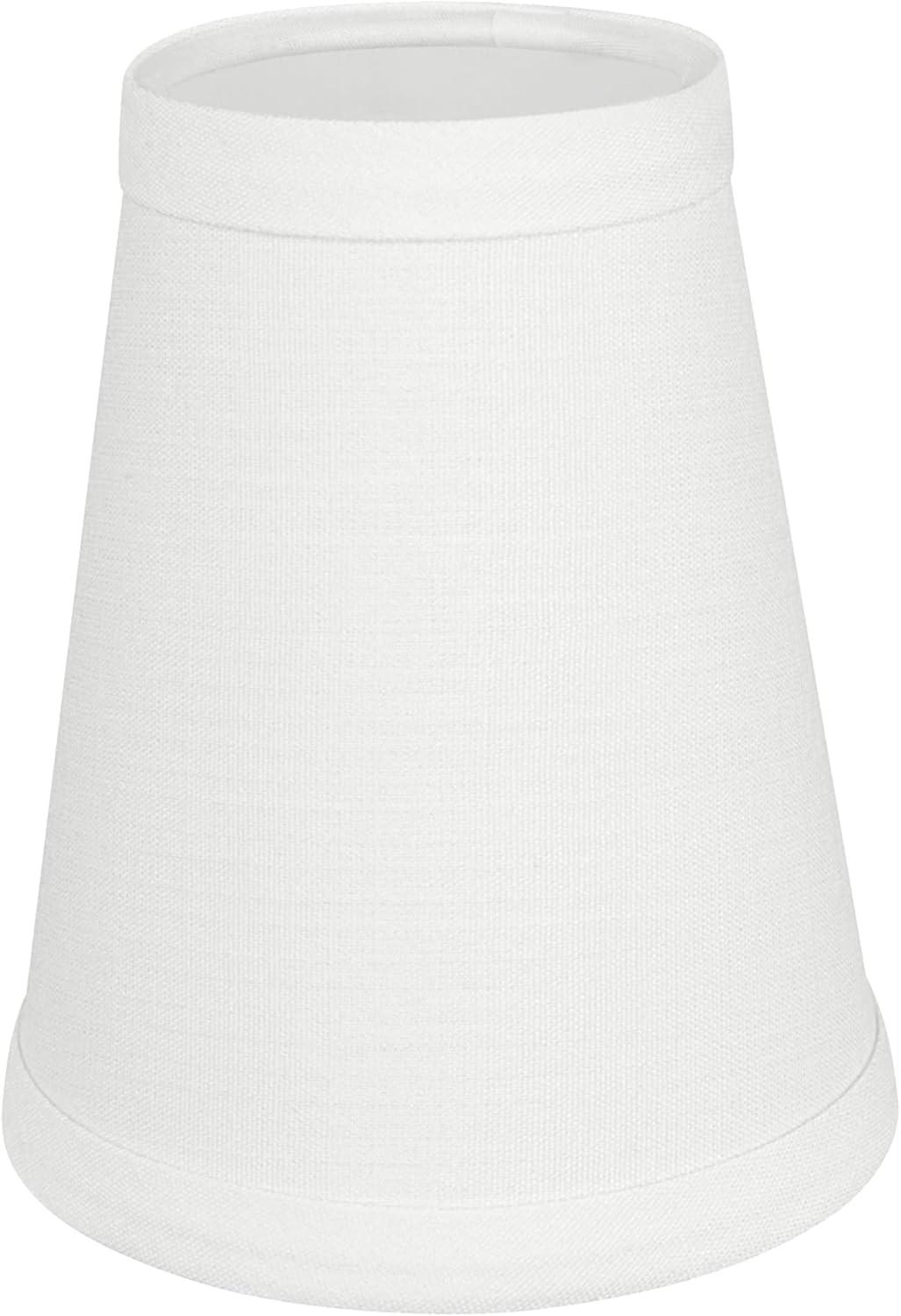 Aspen Creative 32080-5 Small Hardback Empire Shape Chandelier Clip-On Lamp Shade Set (5 Pack), Transitional Design in Off White, 4" bottom width (2.5" x 4" x 5")