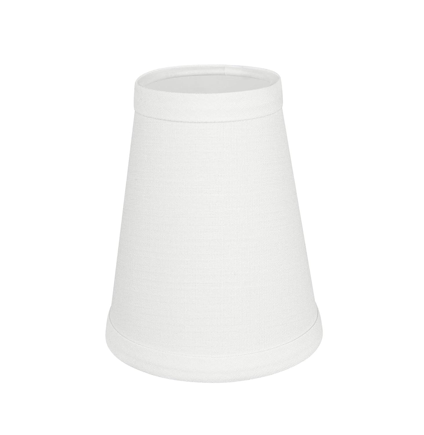 Aspen Creative 32080-5 Small Hardback Empire Shape Chandelier Clip-On Lamp Shade Set (5 Pack), Transitional Design in Off White, 4" bottom width (2.5" x 4" x 5")