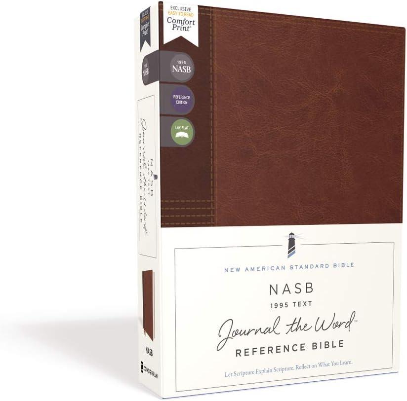 Nasb, Journal the Word Reference Bible, Leathersoft Over Board, Brown, Red Letter Edition, 1995 Text, Comfort Print - by  Zondervan (Hardcover)