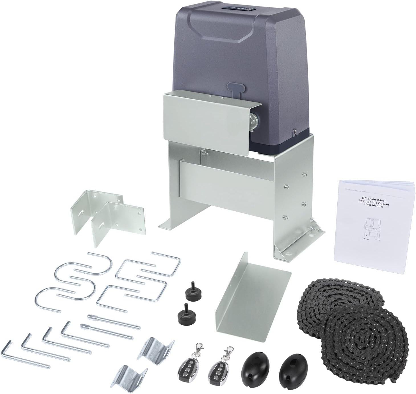 CO-Z Automatic Gate Opener, 550W Sliding Gate Opener for 3300lb 40ft Doors, Smart Gate Opener with 2 Remote Controls 2 Infrared Sensors, Driveway Home Garden Electric Gate Opener Gate Complete Kit