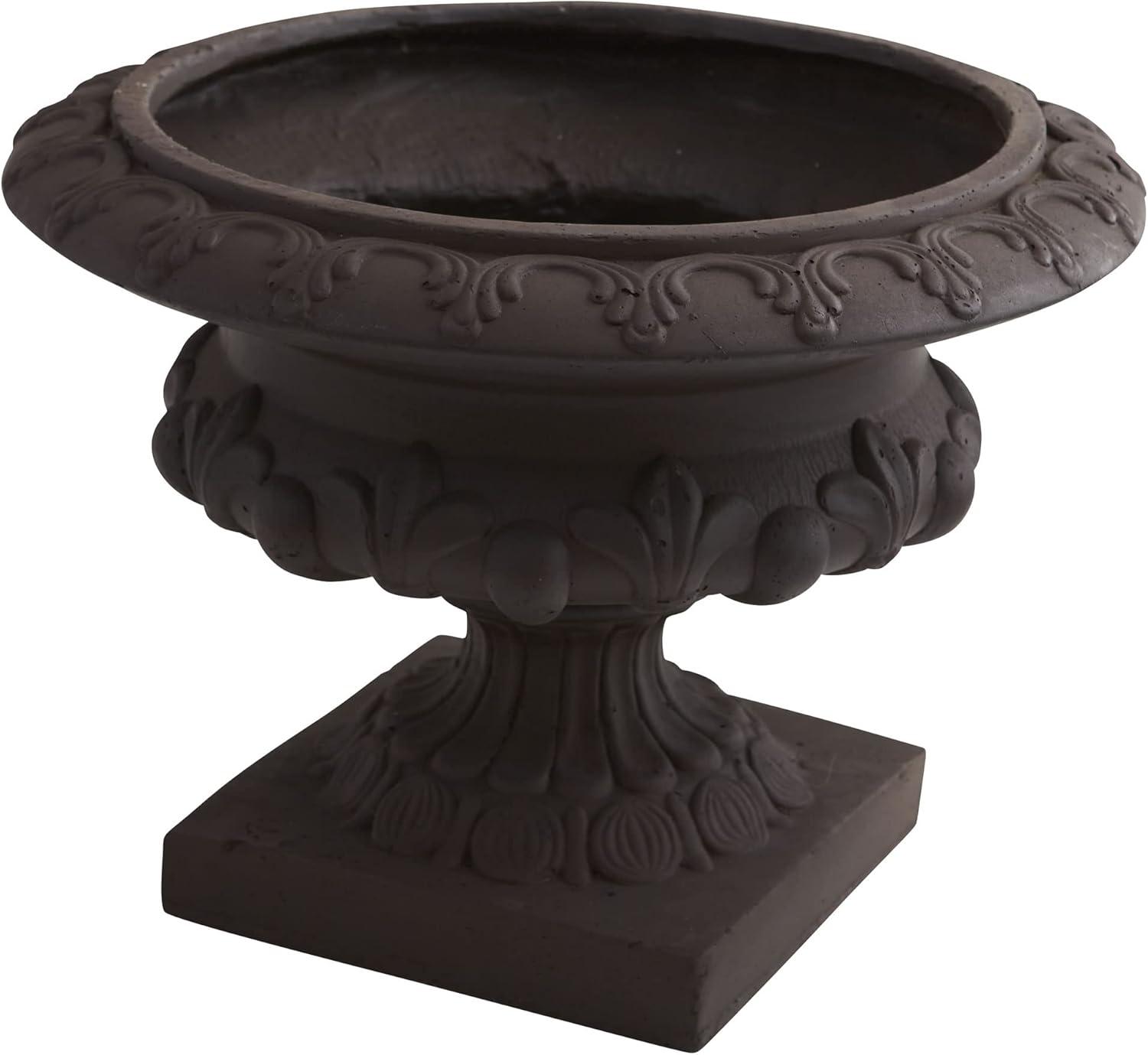 Nearly Natural 12.5in. Iron-finish Decorative Urn (Indoor/Outdoor)