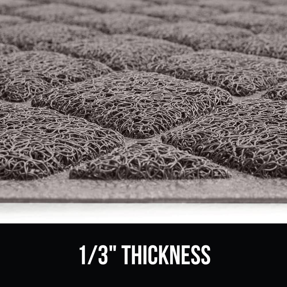 GORILLA GRIP Cat Litter Mat, Water Resistant, Traps Mess, Easy Clean, 24 x 17, Gray