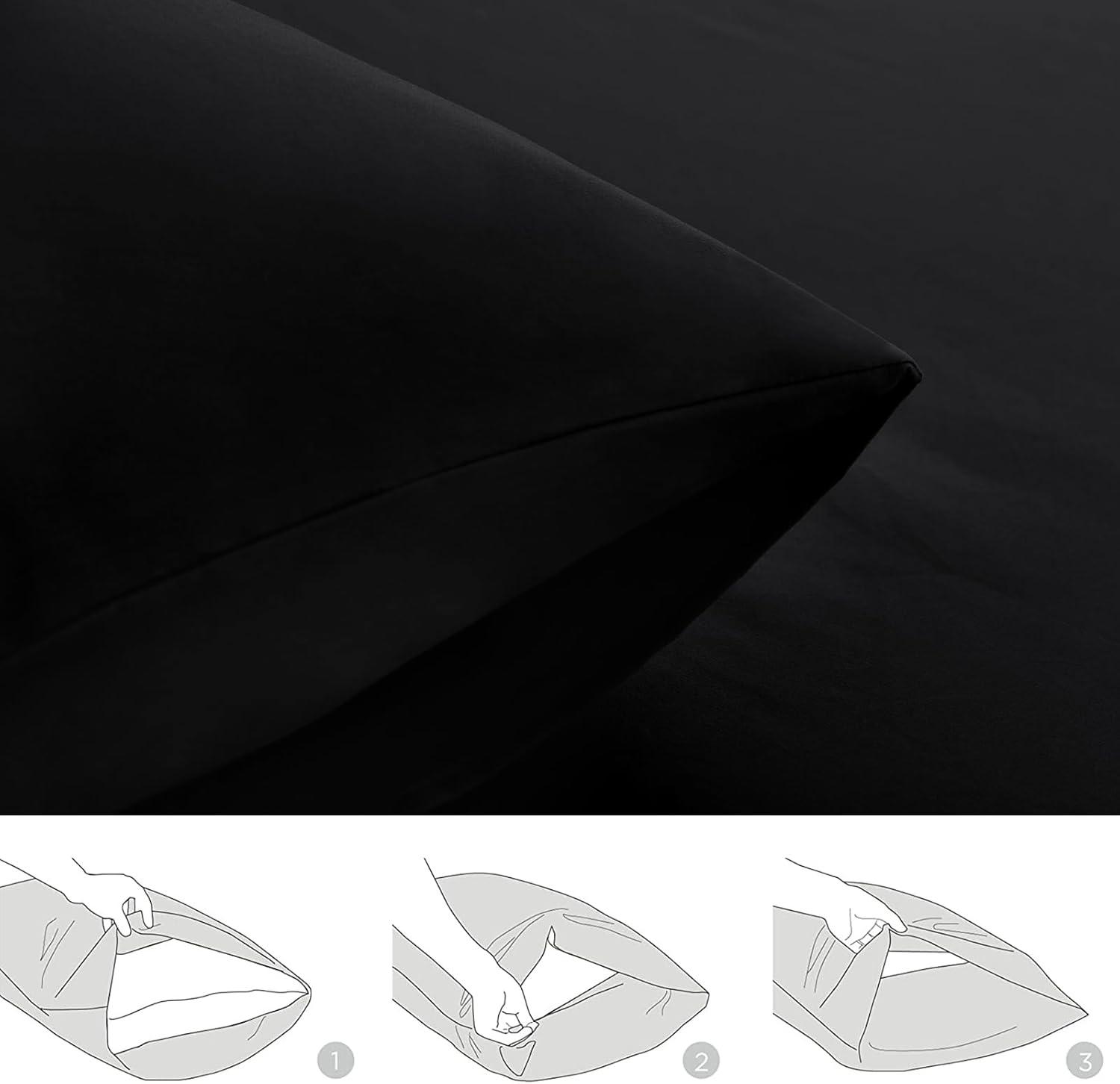 Queen Size Pillow Cases Set of 2 - White Queen Pillowcase 2 Pack with Envelope Closure, Soft Brushed Microfiber Bed Pillow Case Cover, 20x30 inches White Queen (20" x 30")