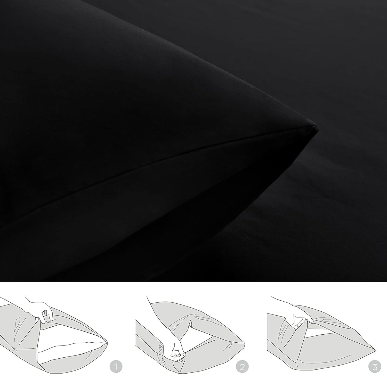 Queen Size Pillow Cases Set of 2 - White Queen Pillowcase 2 Pack with Envelope Closure, Soft Brushed Microfiber Bed Pillow Case Cover, 20x30 inches White Queen (20" x 30")