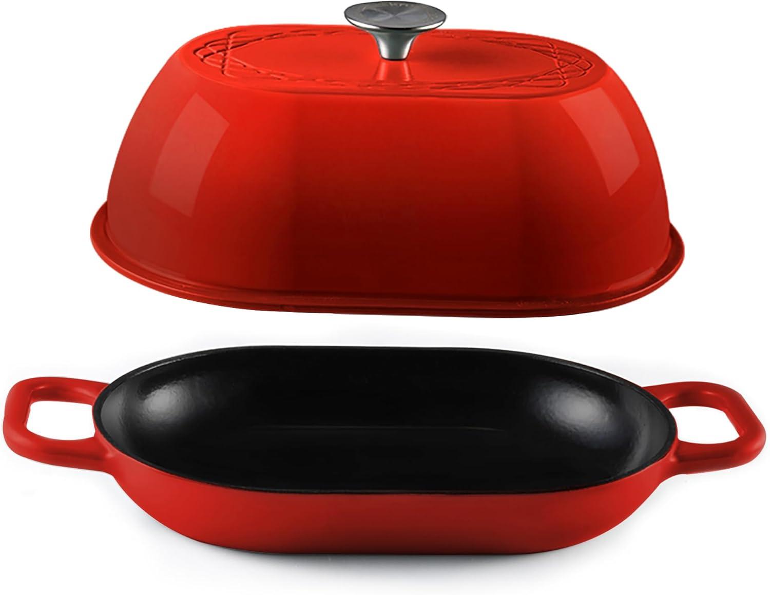 Cherry Blaze Enameled Cast Iron 5.5 Quart Dutch Oven with Lid