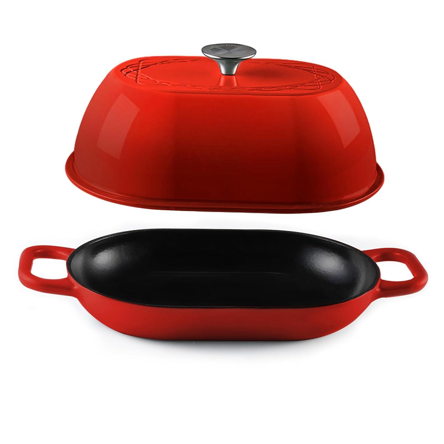 Cherry Blaze Enameled Cast Iron 5.5 Quart Dutch Oven with Lid