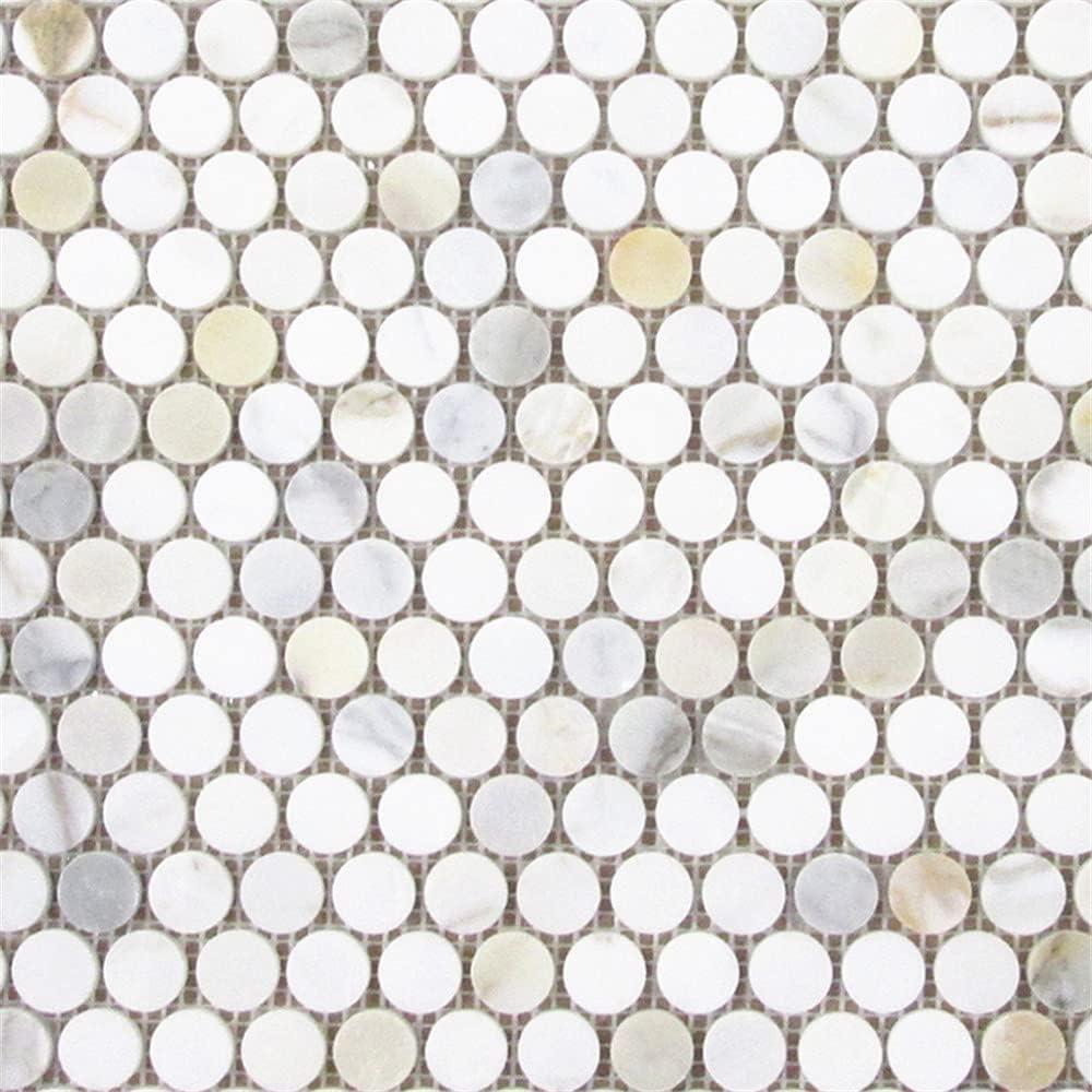 Calacatta Gold Circular Marble Mosaic Tile for Bathroom and Kitchen