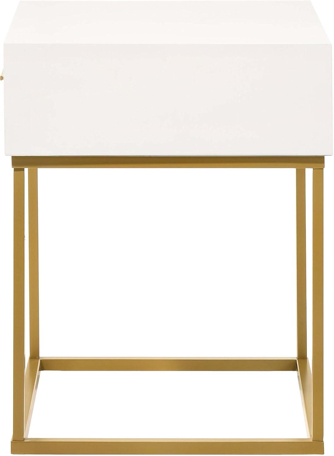 LuXeo LuXeo Catalina One Drawer Nightstand with Mustard Gold Legs