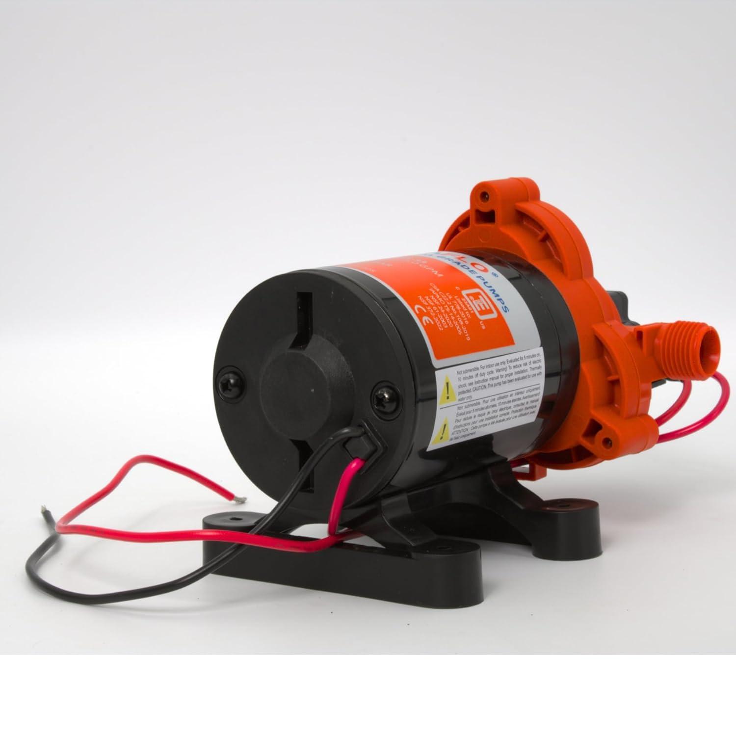SEAFLO 123ABC, 3.0A, 12V, Orange and White, Diaphragm Self Priming Water Transfer Pump, 3.0 GPM
