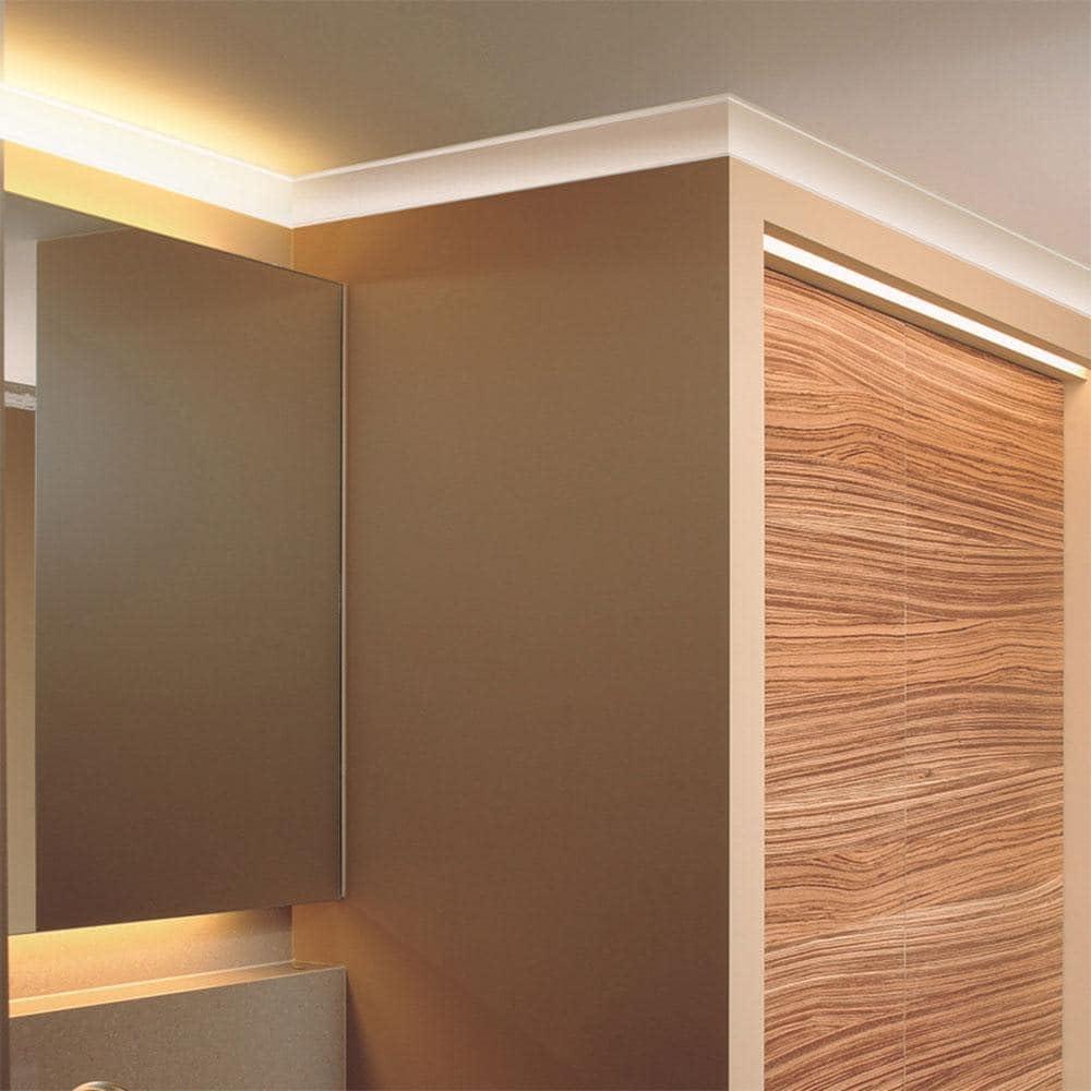 1-3/4 in x 1-3/4 in x 78-3/4 in Primed White Plain Polystyrene Crown Moulding (Set of 6)