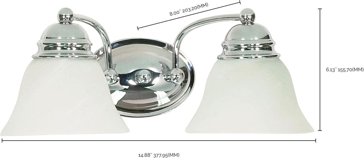 Empire Chrome 2-Light Vanity Fixture