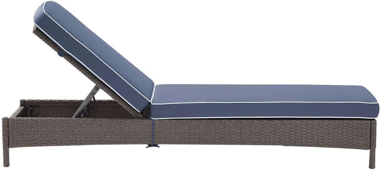 Palm Harbor Outdoor Wicker Chaise Lounge - Weathered Gray - Crosley