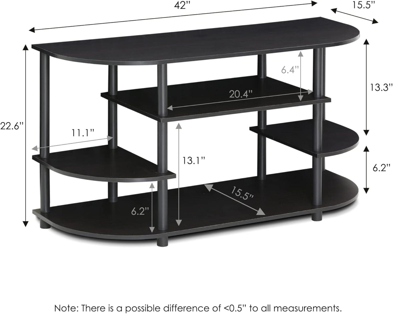 Espresso Black Corner TV Stand with Shelves