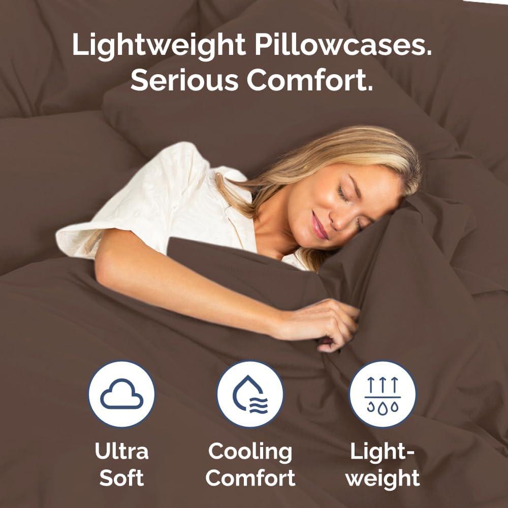 CGK Linens Soft Double Brushed Soft & Cooling Pillowcase - Set of 4