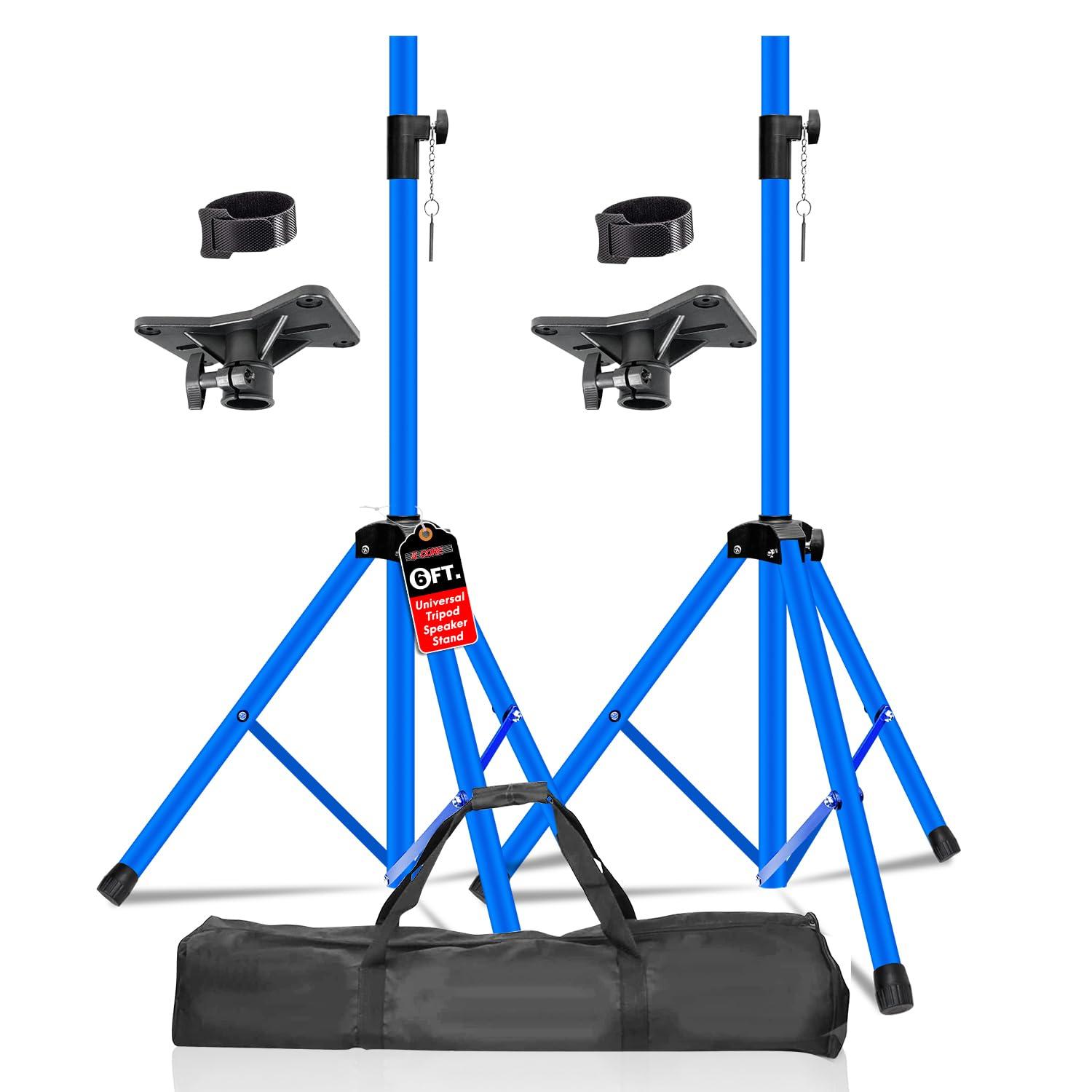 5 Core Speaker Stand Tripod Floor Heavy Duty Adjustable Up to 72 Inch DJ Studio Monitor Stands Pole Mount - SS HD SKY BLU BAG2PCS