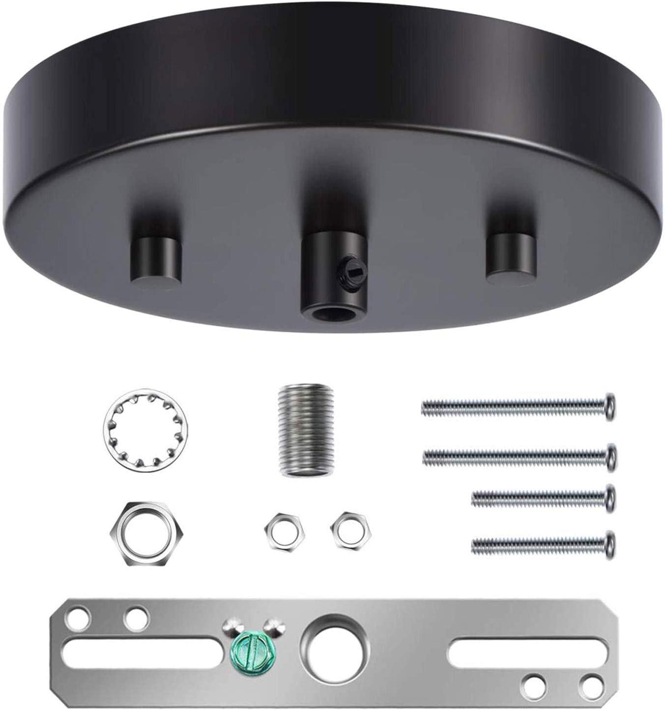 Black Matte Ceiling Lighting Canopy Kit with Mounting Hardware