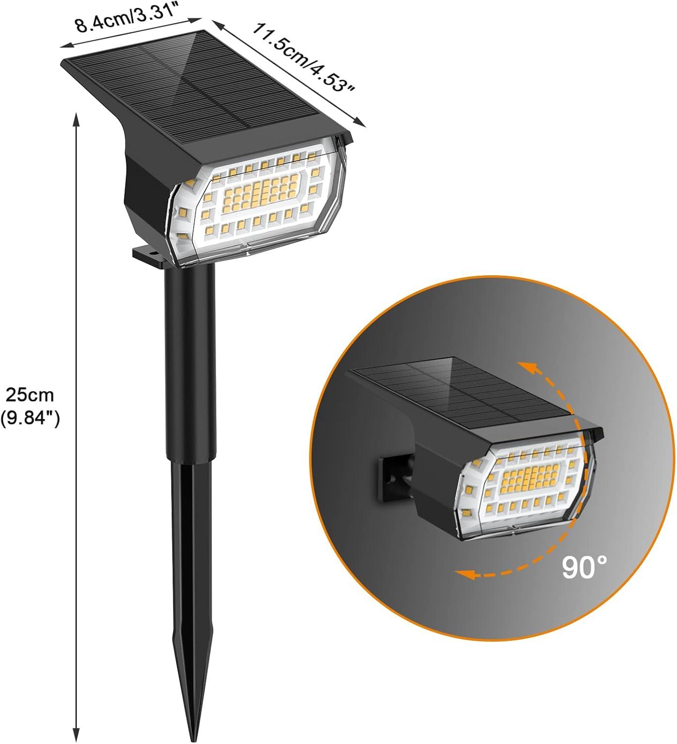 Daylight White 57-LED Solar Landscape Spotlights Multipack