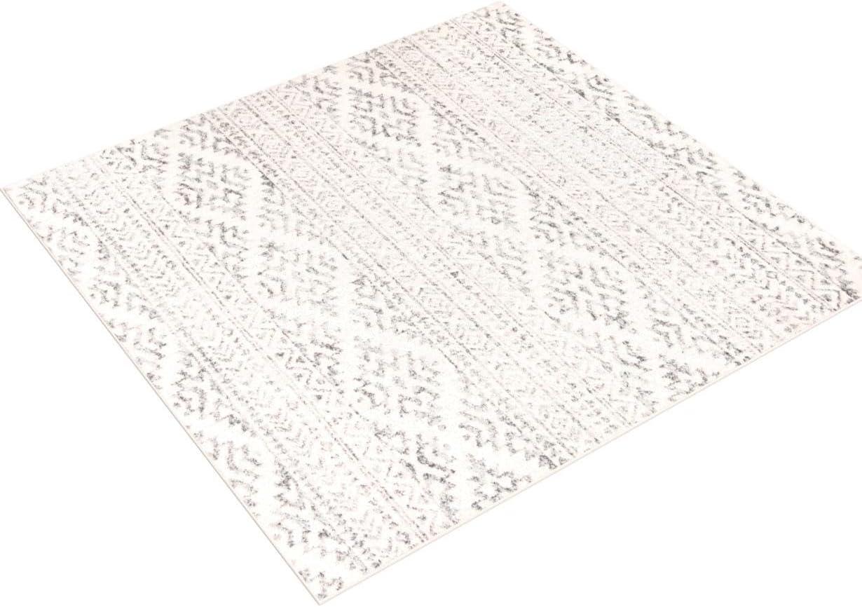 SAFAVIEH Tulum Lakisha Distressed Southwestern Area Rug, 11' x 11' Square, Ivory/Grey