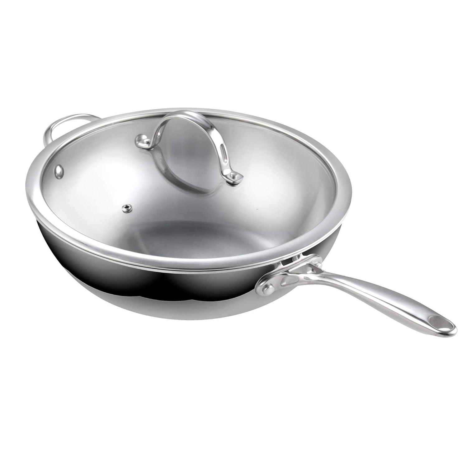 3 Quarts Stainless Steel Saute Pan with Lid