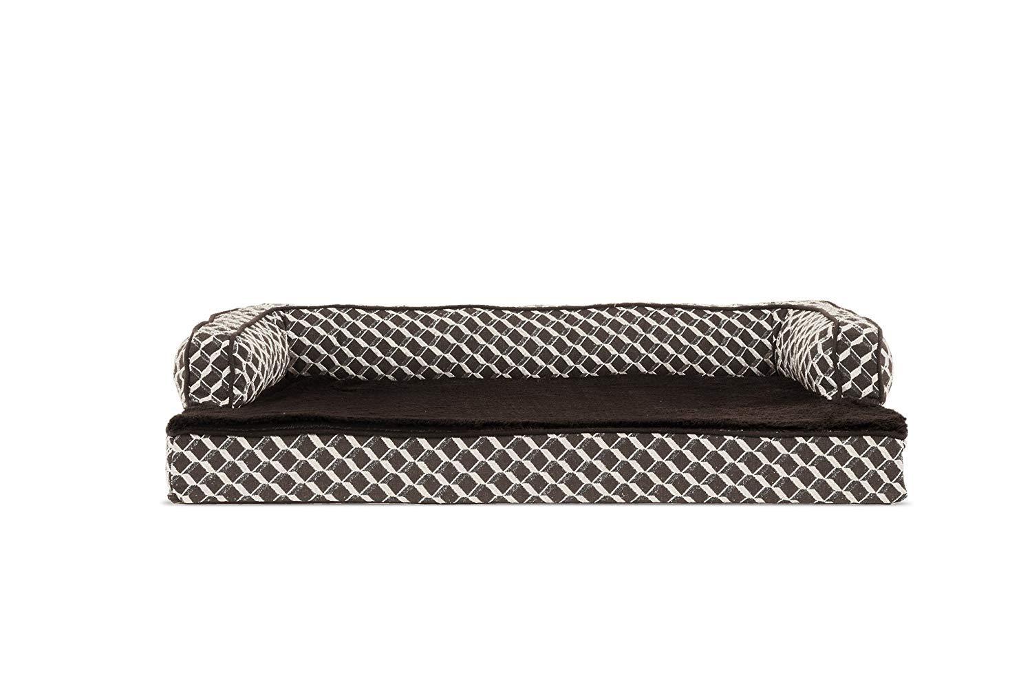 FurHaven Plush & Diamond Décor Comfy Couch Pet Bed
