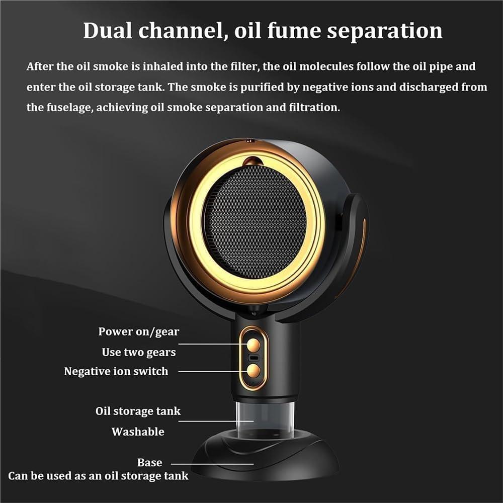 Daiosportswear Smoke Fan for Smoking indoors, the High Fan for Smoking, Wireless Mini Portable Range Anion Desktop Range Hood/Purifier Compact Fan Aromatherapy Diffuser Filter