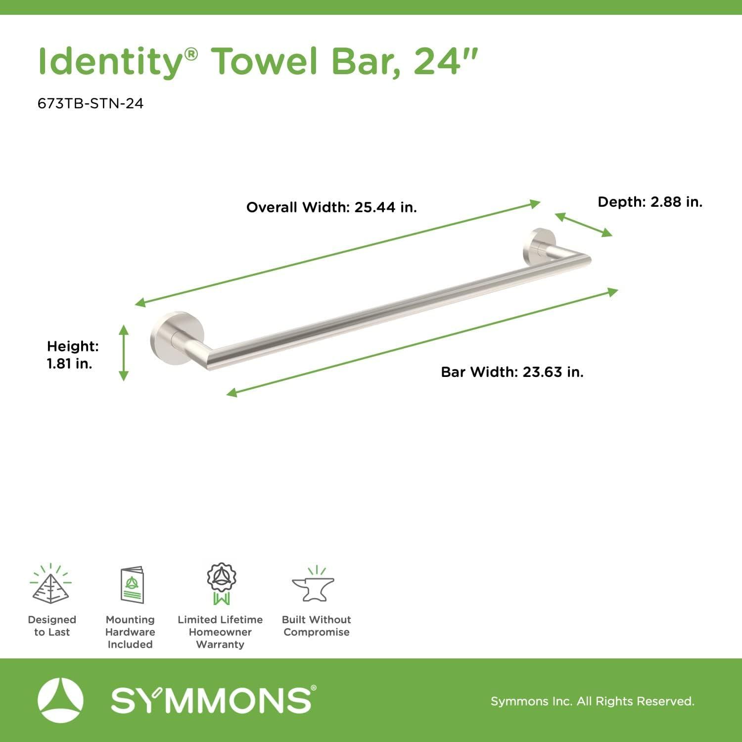 Identity 24" Extra Long Wall Mounted Towel Bar