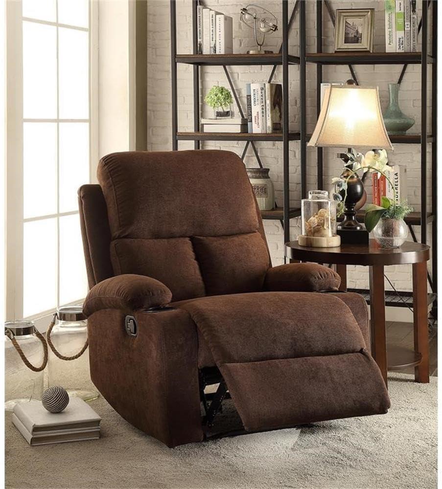 Rosia Homey Recliner , Beige Linen- Saltoro Sherpi