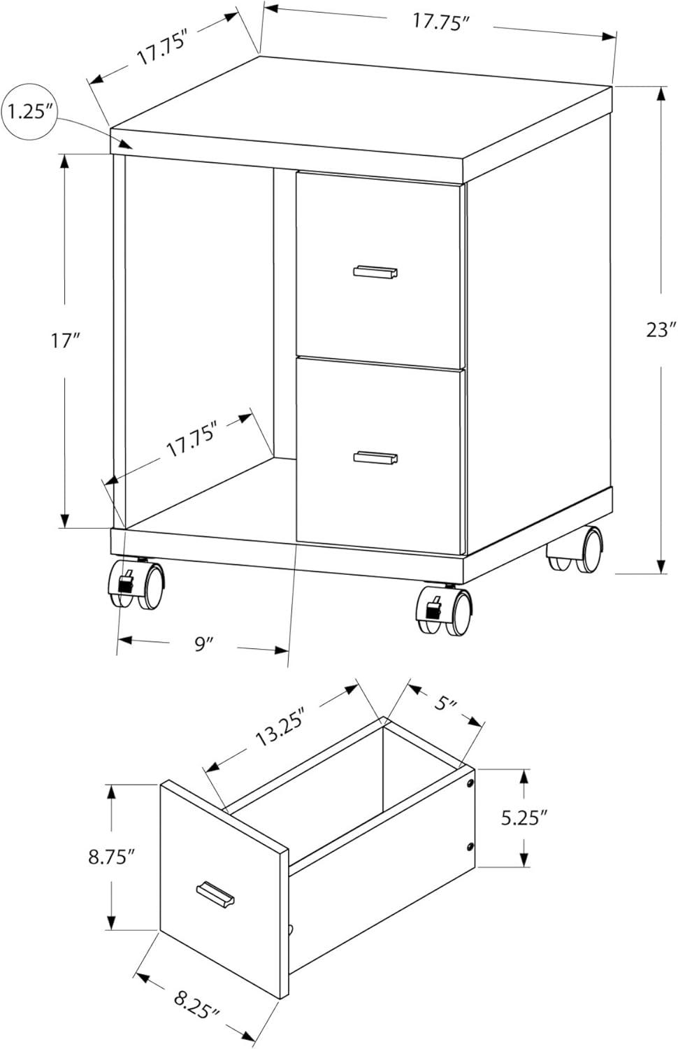 23'' H x 18'' W Printer Stand with Wheels