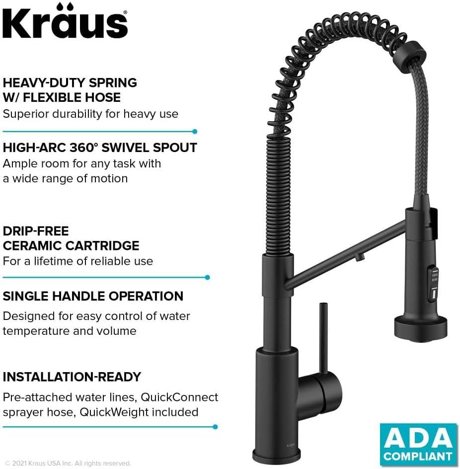 Kraus Bolden 2-in-1 Commercial Style Pull-Down Single Handle Water Filter