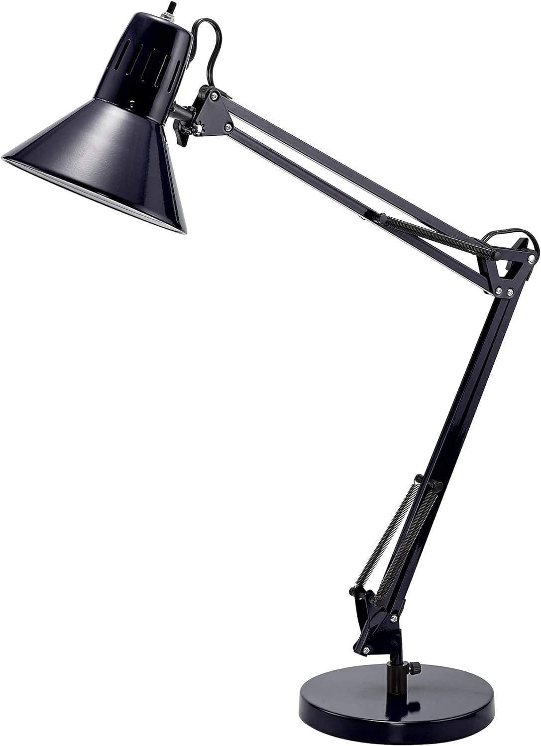 Adjustable Black Metal LED Desk Lamp with Swing Arm