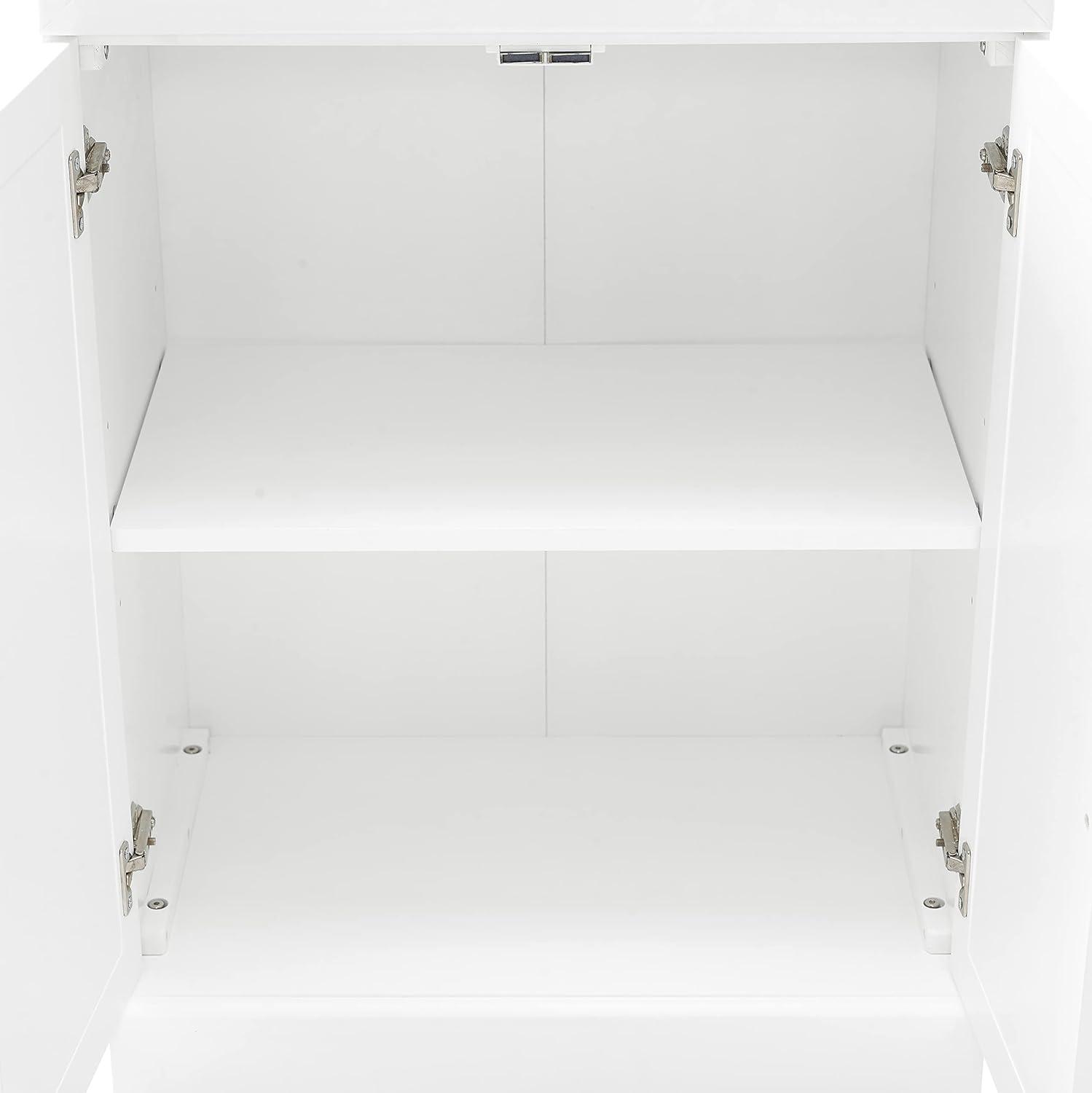 Stanton White Glass Door Pantry with Adjustable Shelves