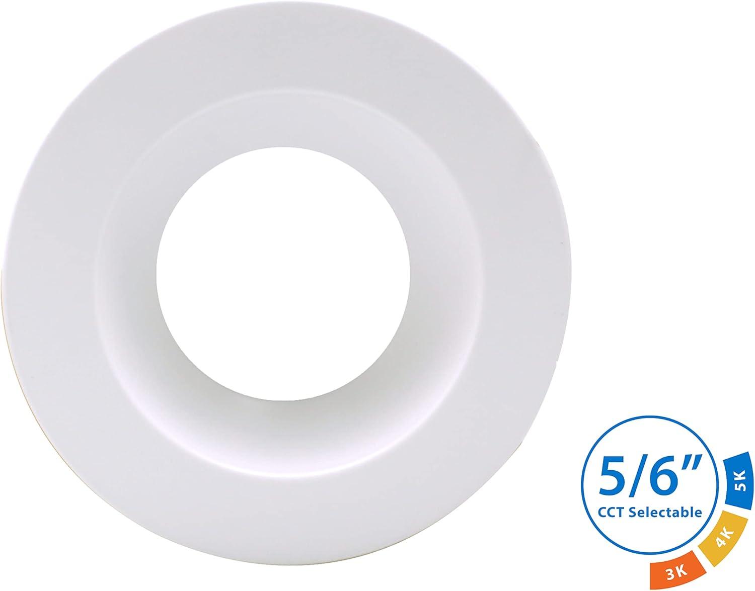NICOR Lighting 6'' Selectable Color Temperature Dimmable Air-Tight IC Rated LED Retrofit Recessed Lighting Kit DLR56612120SWH