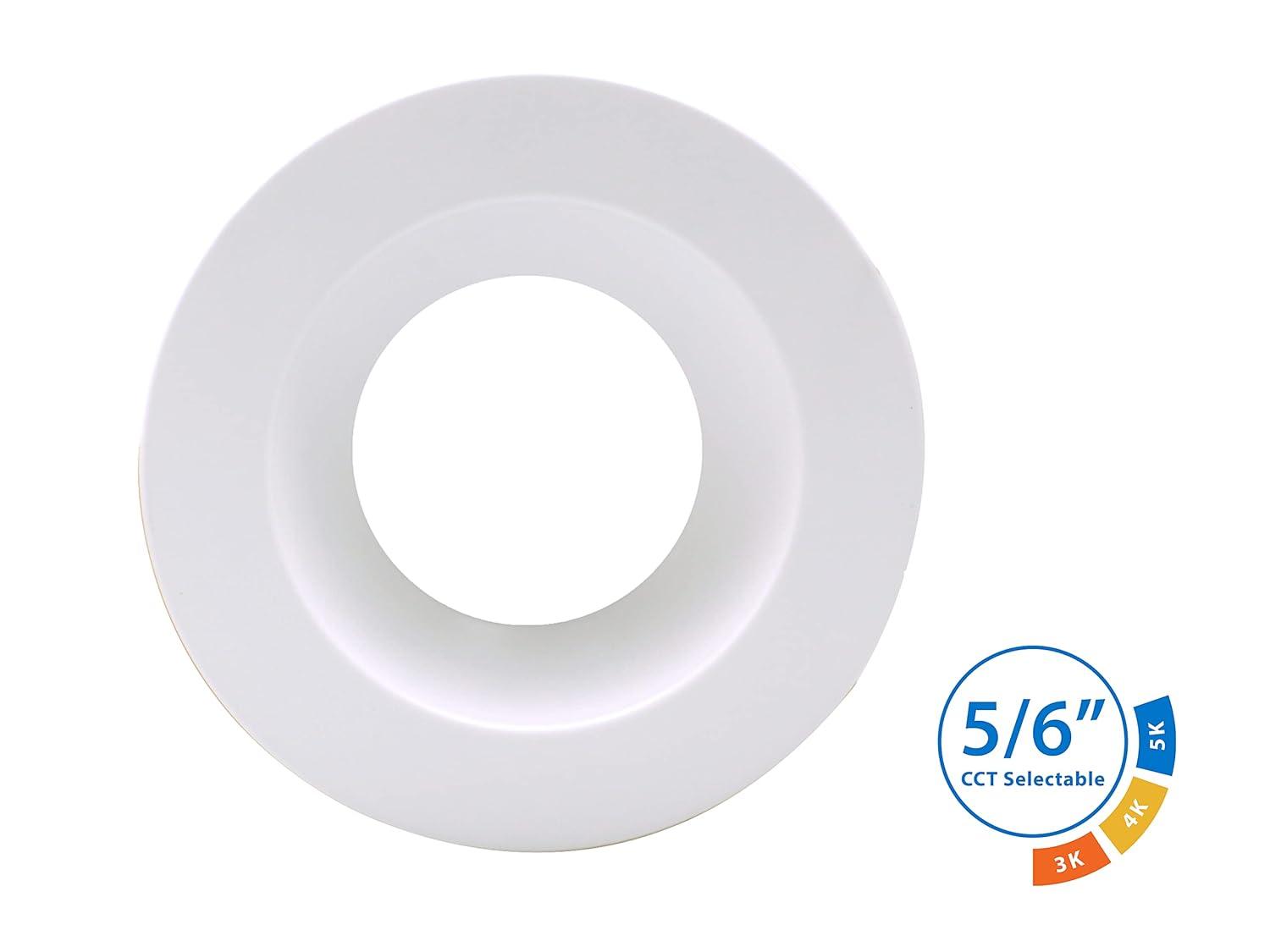 NICOR Lighting 6'' Selectable Color Temperature Dimmable Air-Tight IC Rated LED Retrofit Recessed Lighting Kit DLR56612120SWH