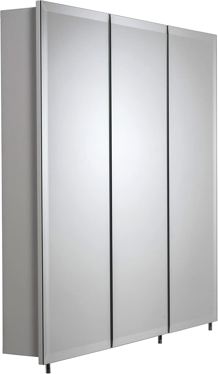 Croydex Wellington Double Door Aluminium Bathroom Medicine Cabinet in White (24x24in)