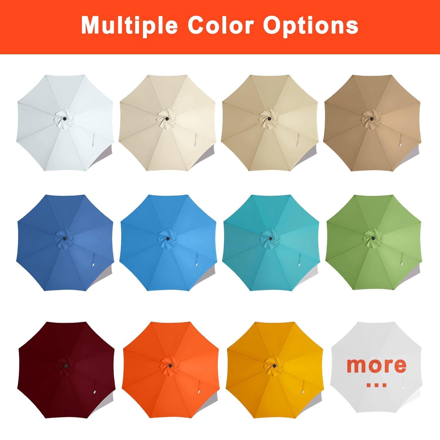 Replacement 9ft Umbrella Canopy - Fits 8-Rib Frames, Creamy White