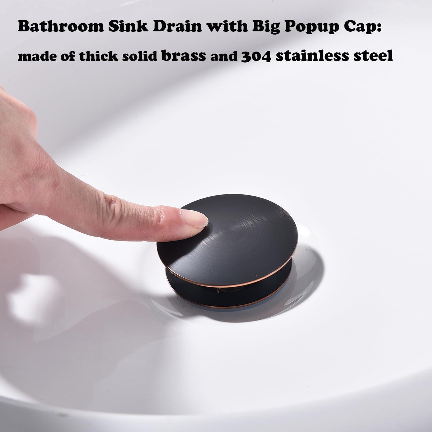 Oil Rubbed Bronze Bathroom Sink Pop-Up Drain Kit with Overflow