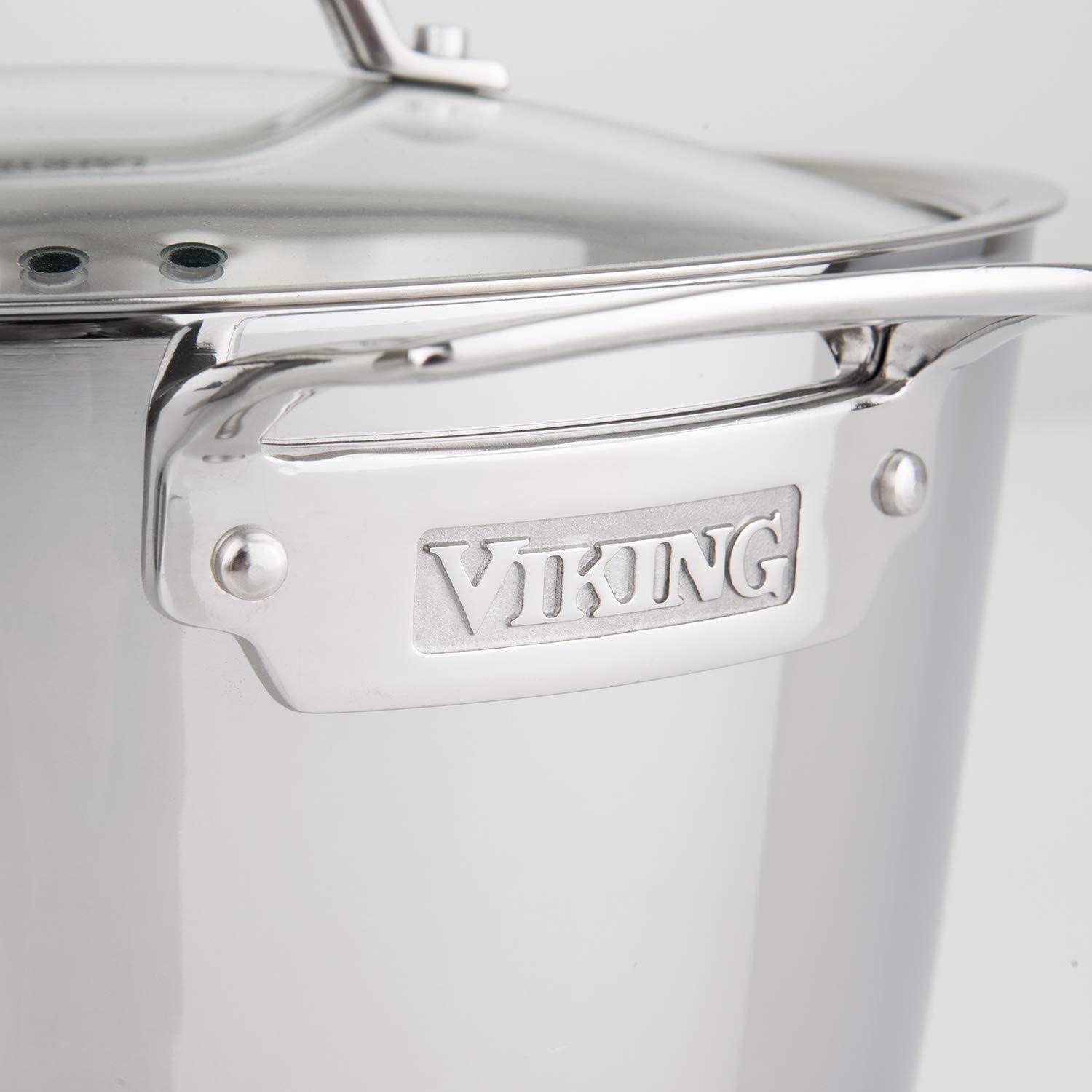 Viking 3.4 Quart Stainless Steel Soup Pot with Glass Lid