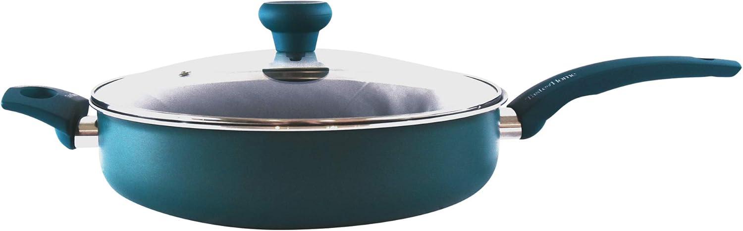 Sea Green 4-Quart Non-Stick Aluminum Sauté Pan with Lid