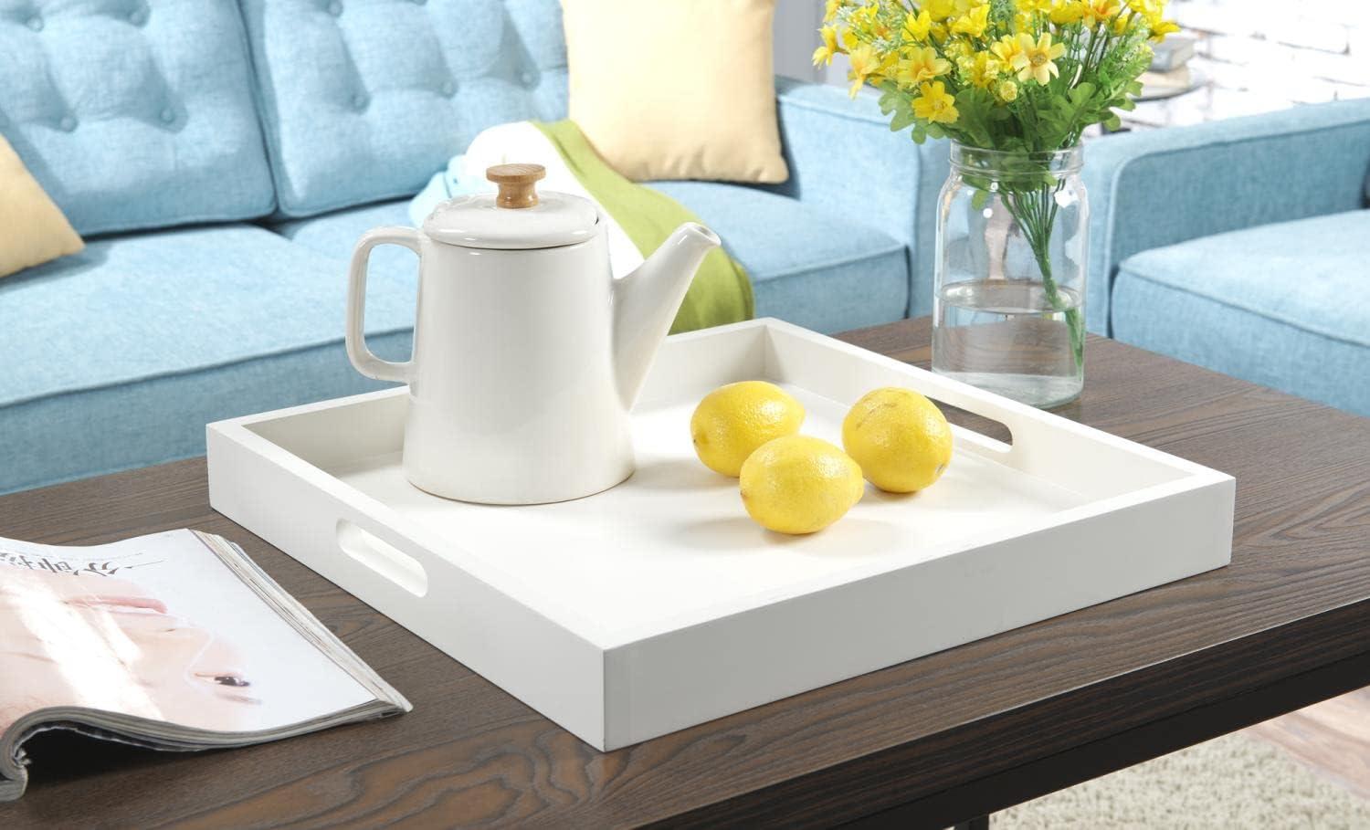 White MDF Palm Beach Tray with Cut Out Handles